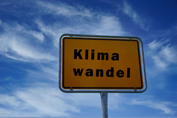 Schild mit der Aufschrift Klimawandel