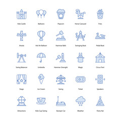 Amusement Park related icon set