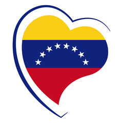 Flag of Venezuela in the shape of a heart. Illustration