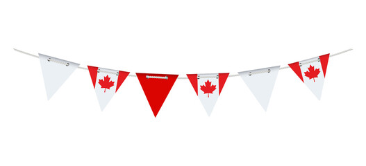 Garland with the flag of Canada on a white background. © andry7