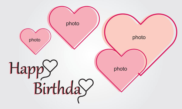 Happy birthday greeting card with love