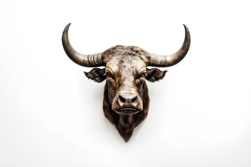 Naklejka premium Animal heads hanging on the wall. Generative AI