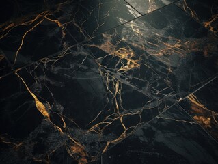 Marble stone texture background with elements of semi-precious stones and gold created with Generative AI technology. - obrazy, fototapety, plakaty
