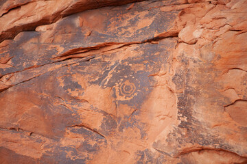 Petroglyphs in sandstone, Valley of Fire State Park, Nevada