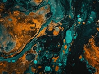Fototapeta na wymiar Bright fluid marble paint pattern Dynamic liquid shapes background created with Generative AI technology.