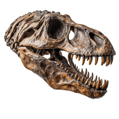 A dinosaur fossil on transparent background. AI
