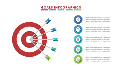 Goal business infographic template design for business presentation