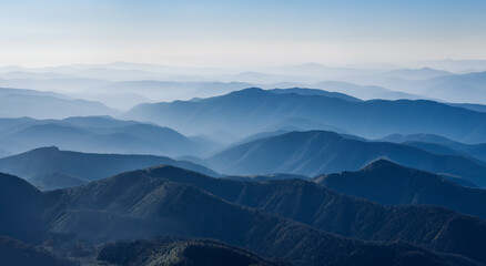 Fototapeta na wymiar beautiful mountain landscape with mist