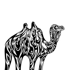 Camel tribal tattoo illustration