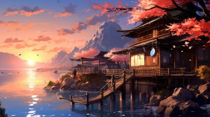 Naklejka premium Anime Style Fantasy Art