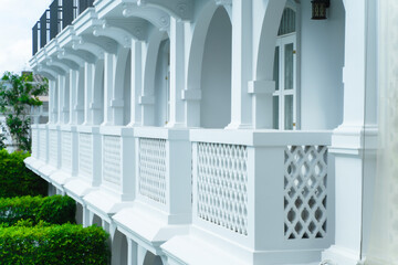 White Sino-Portuguese balcony