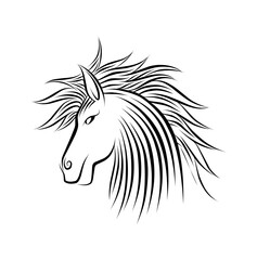 Horse tribal tattoo illustration