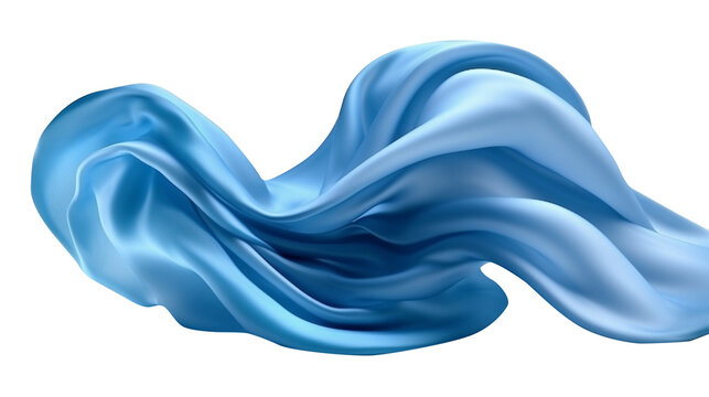 Blue flying fabric, 3d wave cloth. Generative AI