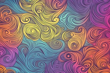 Seamless abstract hand-drawn waves pattern, wavy background, Abstract textile cloth wallpaper background, AI Generated