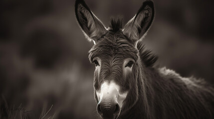 burro no pasto  - obrazy, fototapety, plakaty