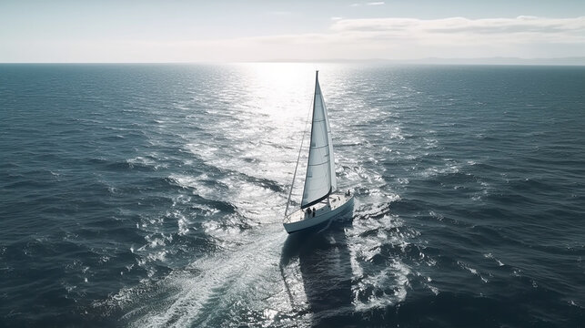 barco velegando em alto mar 