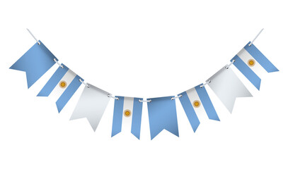 Obraz premium Garland with the flag of Argentina on a white background. 