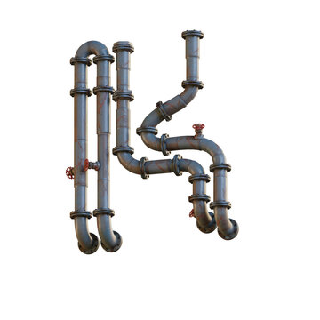 Heat Pipes 3D Alphabet or PNG Letters