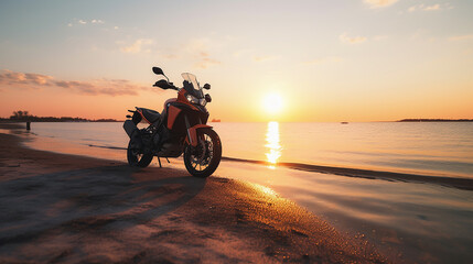 motocicleta em viagem de férias no verão