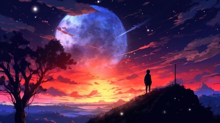 Fototapeta premium Game Art Anime Background Wallpaper