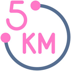 5K run icon, Marathon related vector