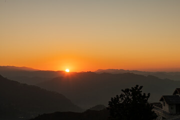 sunset over the mountains