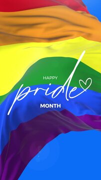 Rainbow waving flag. Pride Month Celebrate. Lgbt, lgbtq, lgbtqia, gay and lesbian pride background. Sexual and homosexual equality concept.