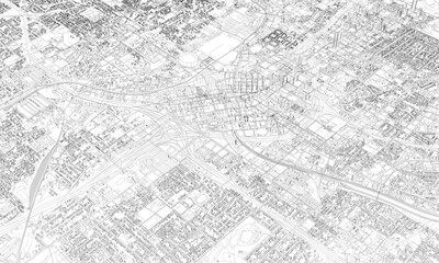 Fototapeta na wymiar 3D illustration of Atlanta mass building