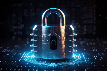 Cyber security padlock