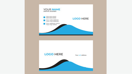 Modern Business Card - Creative and Clean Business Card Template.business card design . double sided business card template modern and clean style . flat living blue and  black color.