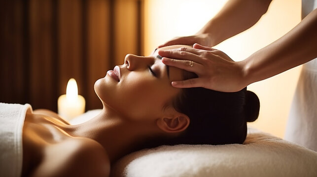 mulher em tratamento de beleza e relaxamento em spa 