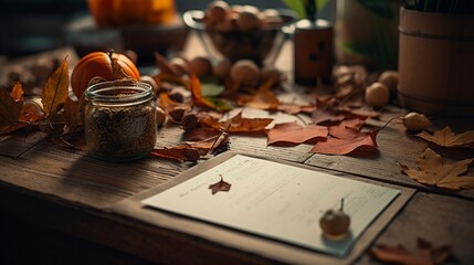 Autumn Postcard, Generative AI, Illustration