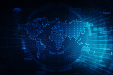 2d illustration world map abstract background