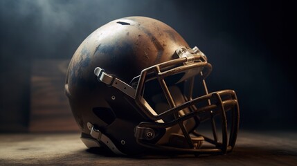 Fototapeta premium American Football Helmet Postcard, Generative AI, Illustration