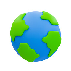 3d minimal world. cartoon globe. cartoon earth. 3d illustration.