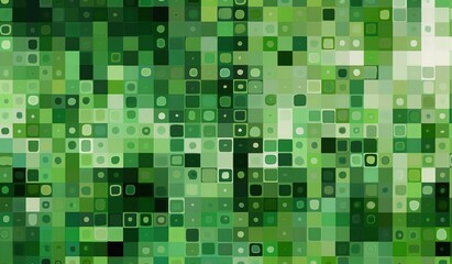 Summer green background in cyan, lemon green, teal and turquoise. Retro design of squares and circles. Beautiful colors.