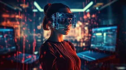 programmer studies neural networks. Generative AI