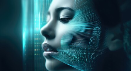 Connecting human data to mindset of Artificial intelligence AI, Digital data and machine learning technology and computer brain, generative ai