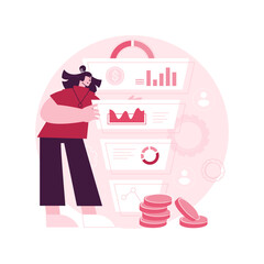 Sales funnel management abstract concept vector illustration. Product management, customer journey representation, sales funnel stages, marketing software, lead conversion abstract metaphor.