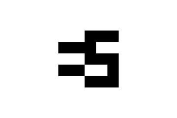 letter es negative space logo vector premium template