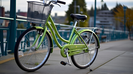 Fototapeta premium Green Transportation - Alternative modes of transportation such as bicycles, public transit to encourage sustainable commuting. Generative ai.
