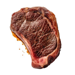 Obraz premium A delicious piece of rare meat/steak on a transparent background, Generative AI