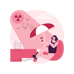 Ultraviolet radiation abstract concept vector illustration. Radiation protection, ozone layer destruction, ultraviolet irradiation, epidermis disease cause, UV rays exposure abstract metaphor.