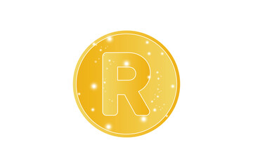 letter R gold modern logo design template
