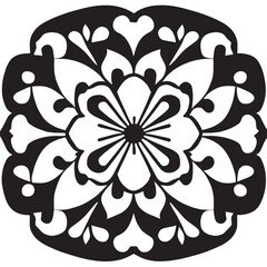 flower design black and white
