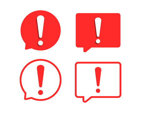 Chat warning exclamation mark. Illustration vector