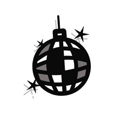 Party ball black icon vector