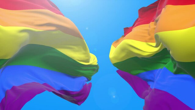 Rainbow waving flag. Pride Month Celebrate. Lgbt, lgbtq, lgbtqia, gay and lesbian pride background. Sexual and homosexual equality concept.