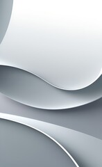 White and gray color tone smooth wavy curvy lines abstract background.