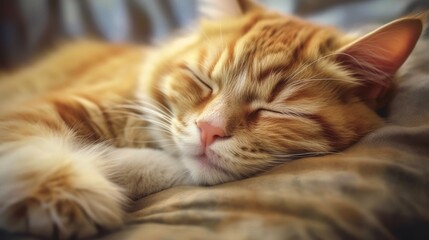 Fototapeta premium Portrait of a cat lying down and lazing around